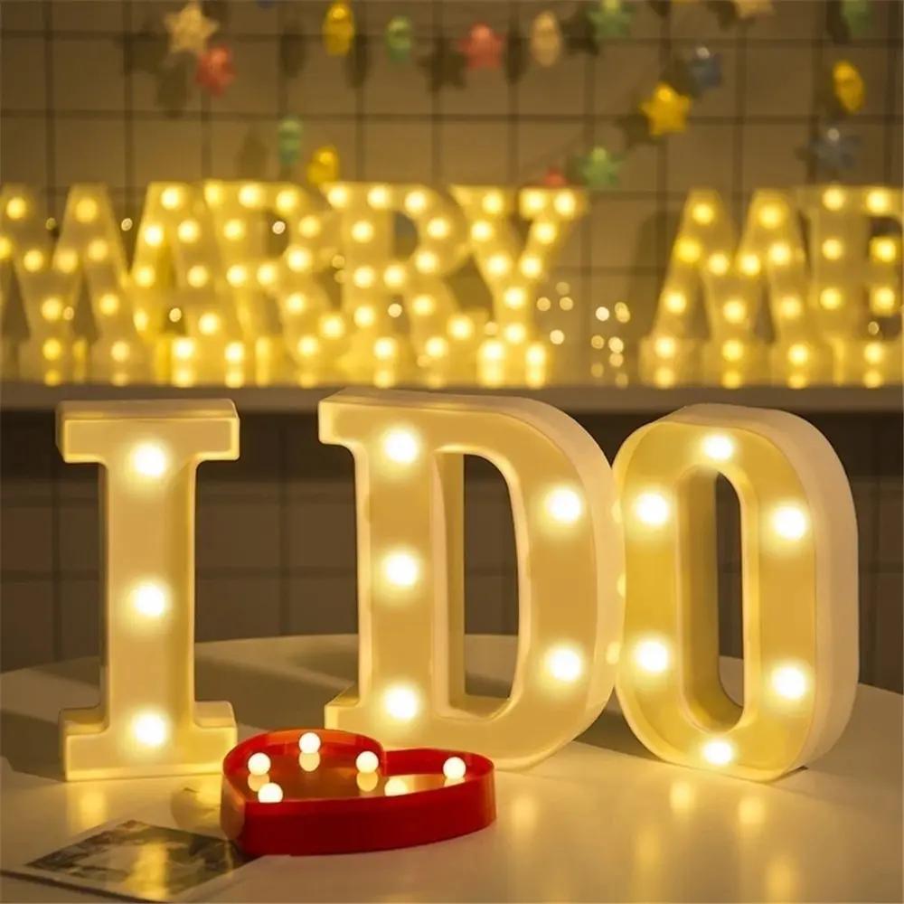 16cm LED Alphabet and Number Night Light Battery Powered Warm White for Home Decor