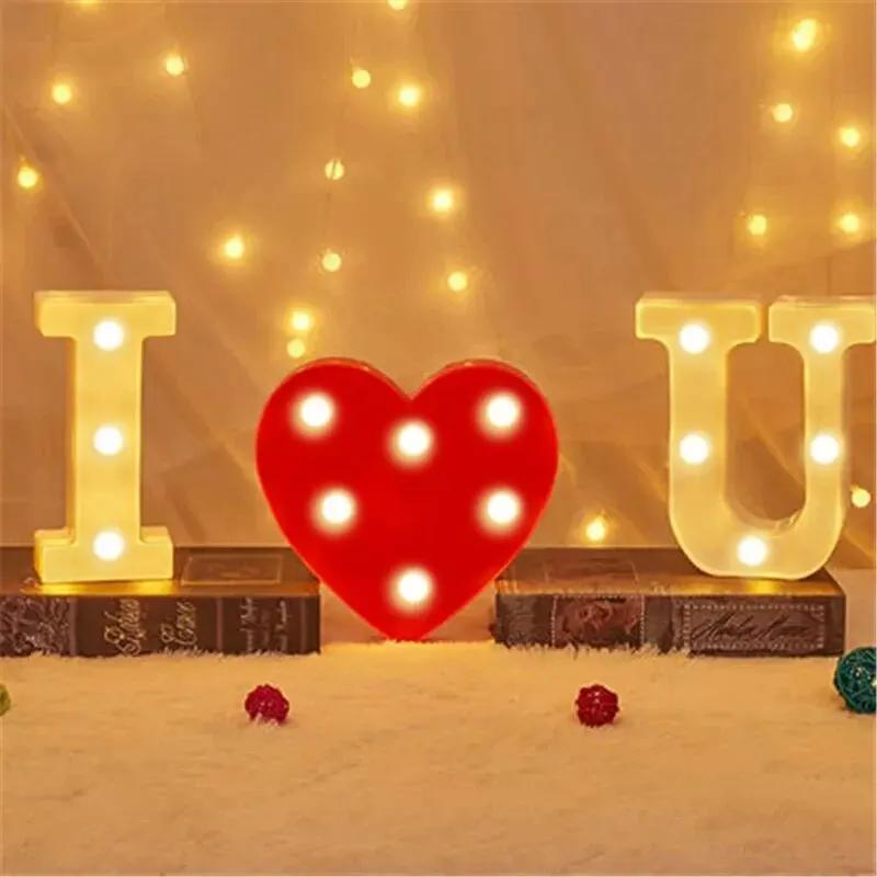 16cm LED Alphabet and Number Night Light Battery Powered Warm White for Home Decor