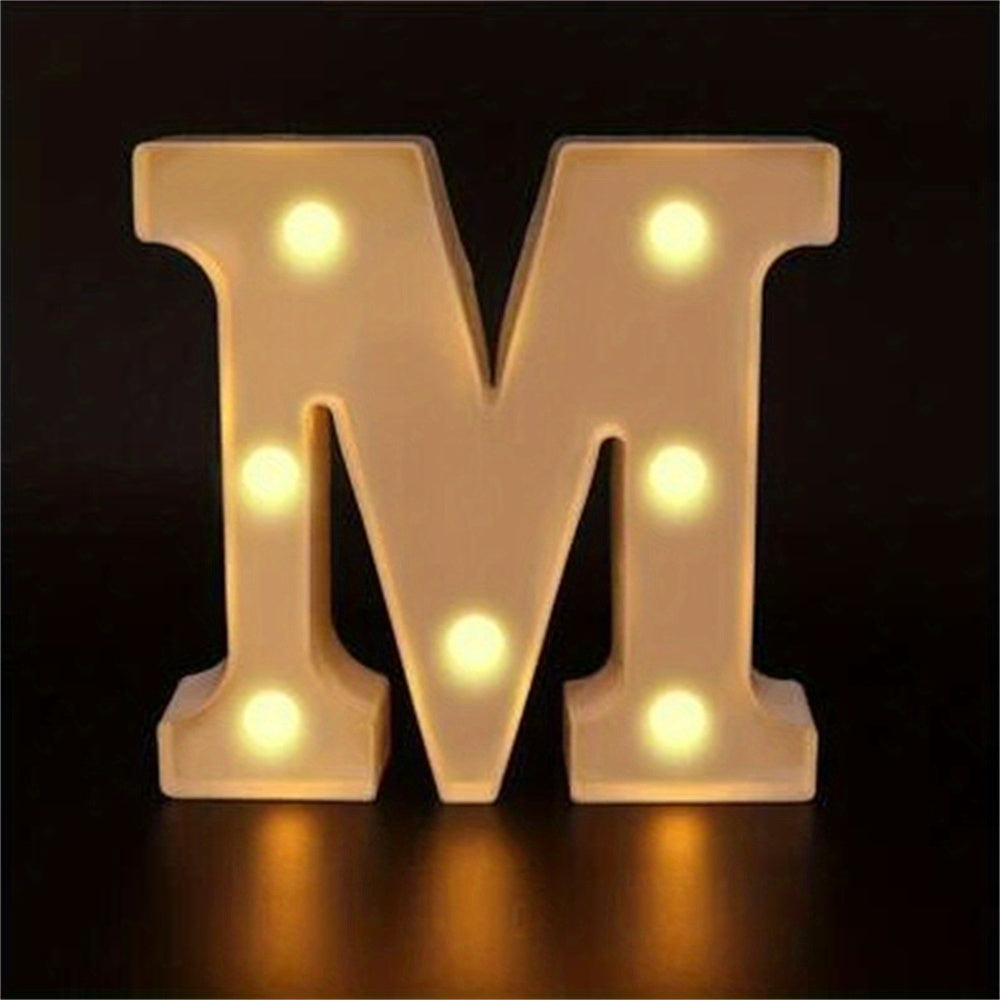 16cm LED Alphabet and Number Night Light Battery Powered Warm White for Home Decor