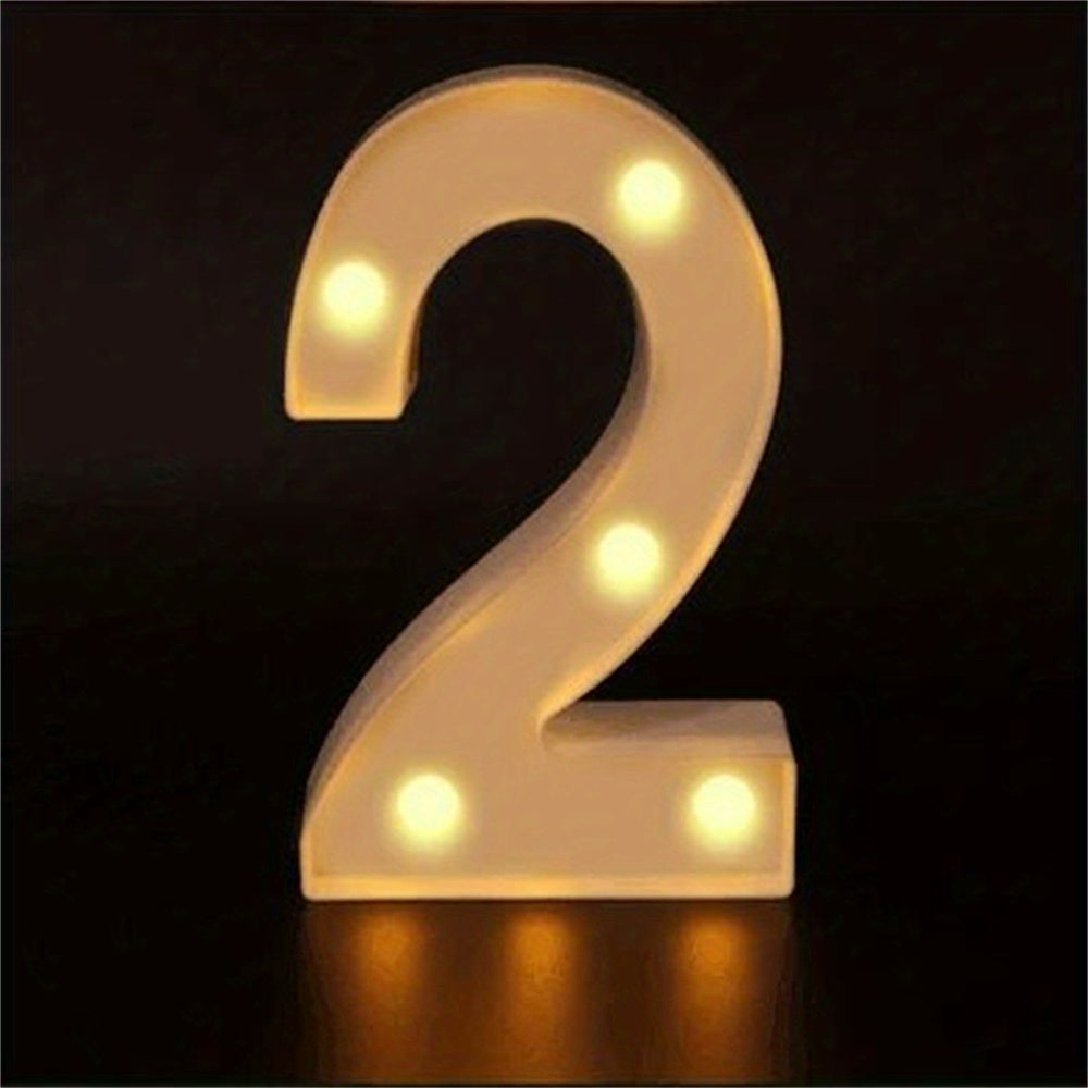 16cm LED Alphabet and Number Night Light Battery Powered Warm White for Home Decor