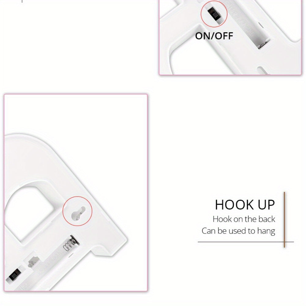 16cm LED Alphabet and Number Night Light Battery Powered Warm White for Home Decor