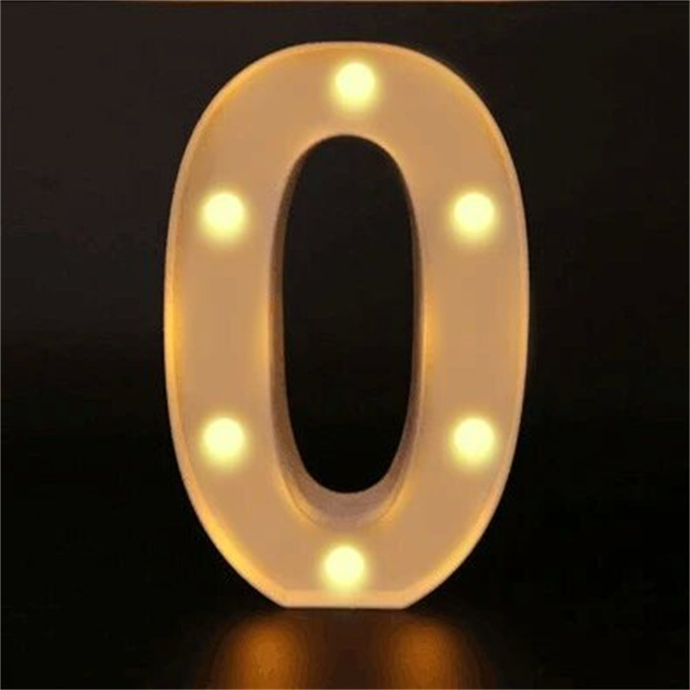 16cm LED Alphabet and Number Night Light Battery Powered Warm White for Home Decor