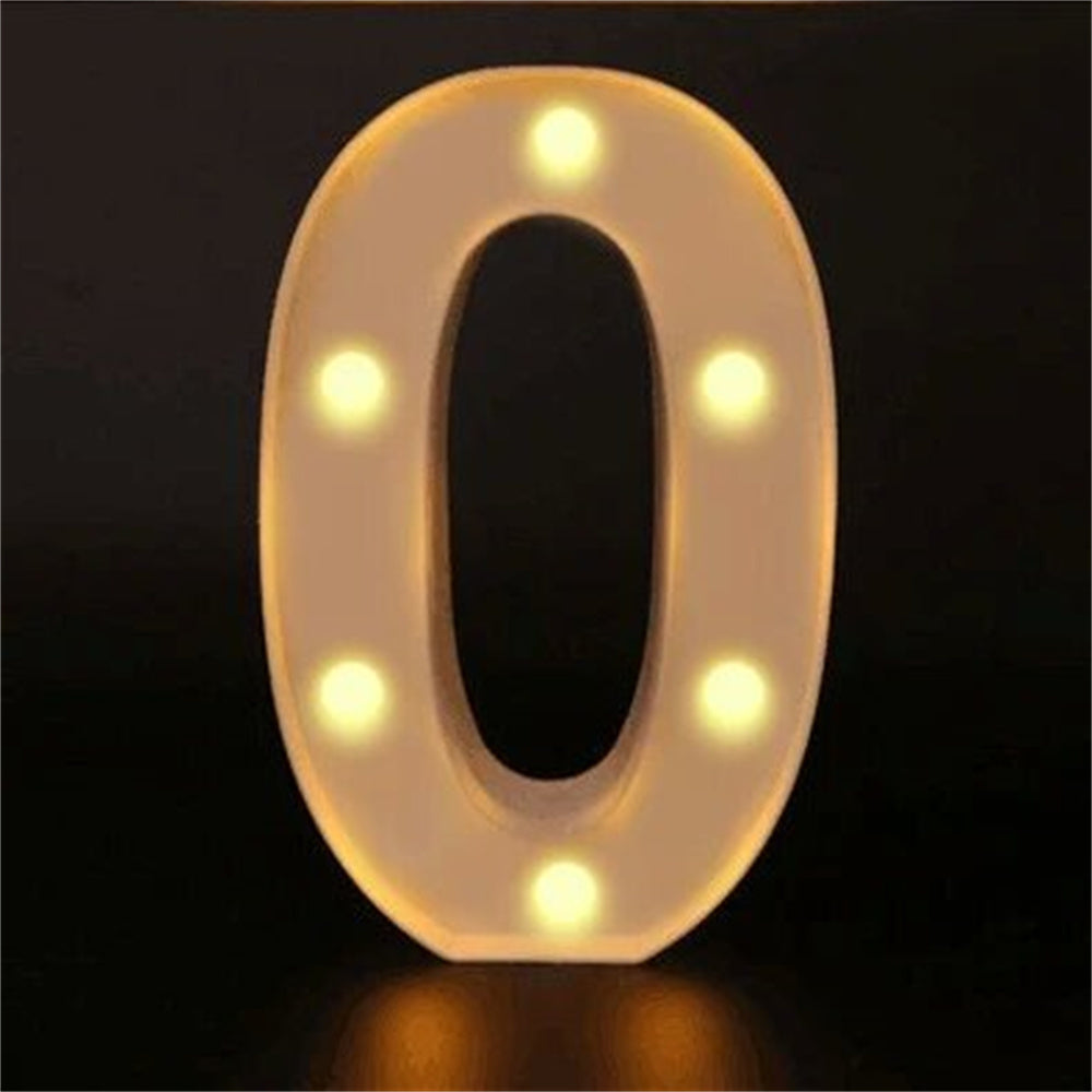 16cm LED Alphabet and Number Night Light Battery Powered Warm White for Home Decor
