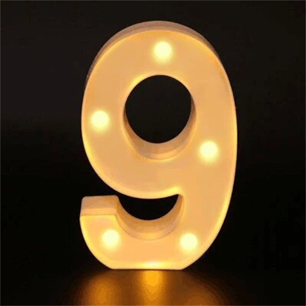 16cm LED Alphabet and Number Night Light Battery Powered Warm White for Home Decor
