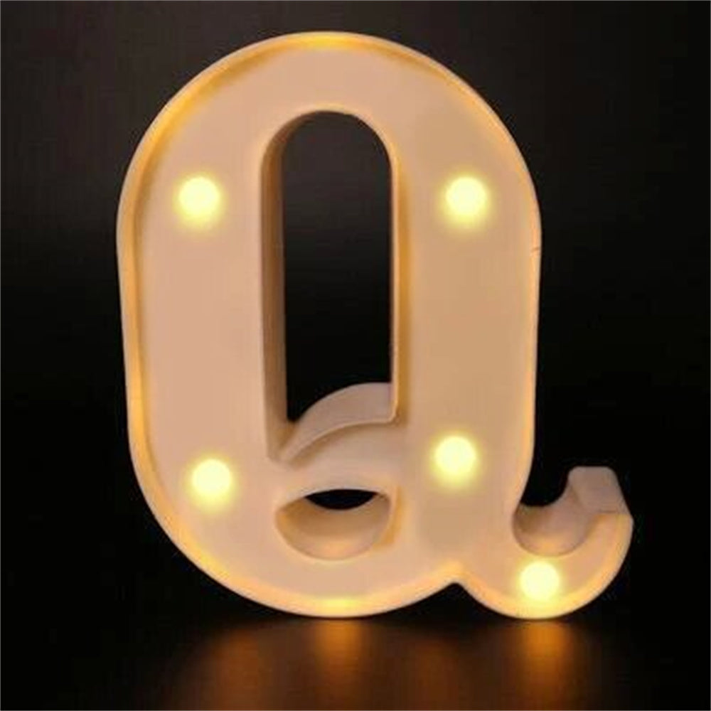 16cm LED Alphabet and Number Night Light Battery Powered Warm White for Home Decor