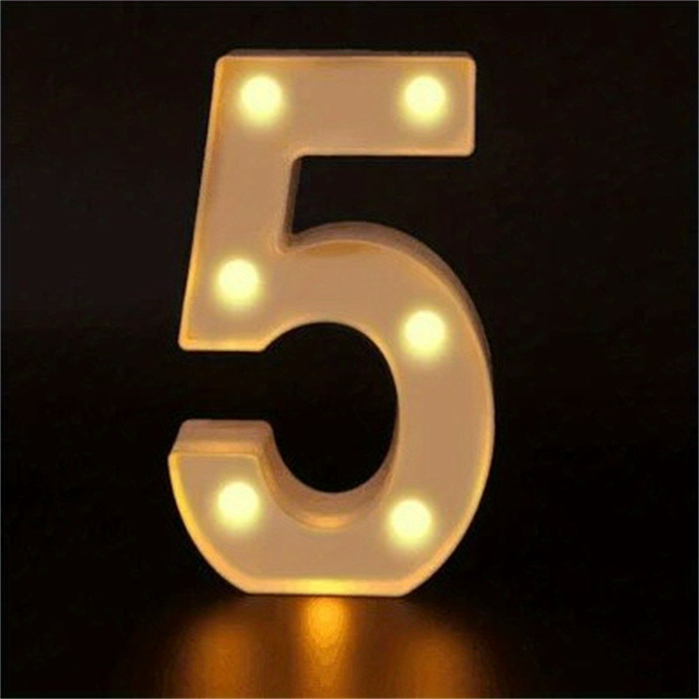 16cm LED Alphabet and Number Night Light Battery Powered Warm White for Home Decor