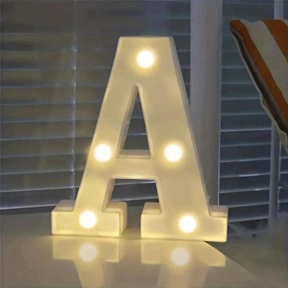 16cm LED Alphabet and Number Night Light Battery Powered Warm White for Home Decor