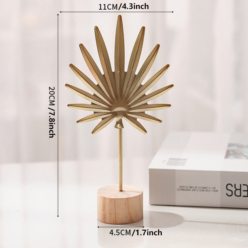 Настенное металлическое украшение в скандинавском стиле с дизайнами из железных листьев, снежинки и пальм на деревянной основе