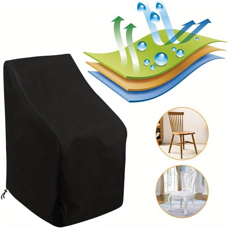 Outdoor Chair Cover 210D Oxford Polyester Waterproof All-Weather Black 63.5cm x 63.5cm x 119.38cm