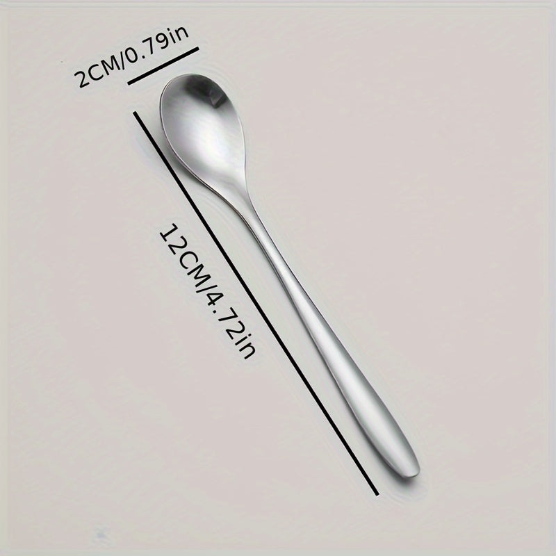 Set of 6 Small Stainless Steel Dessert Spoons for Parties and Weddings