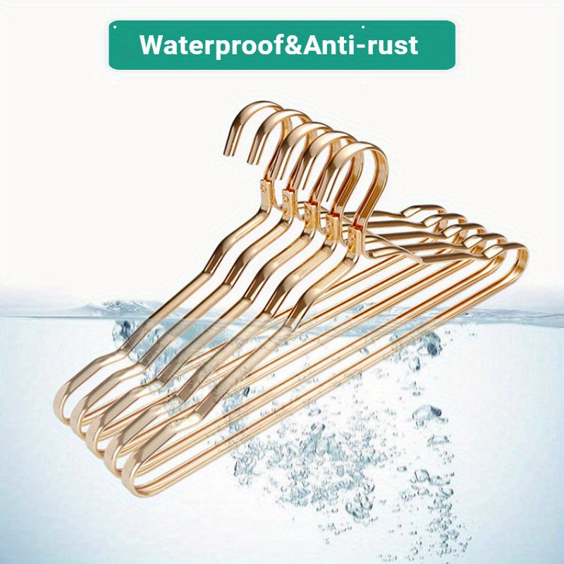 Juego de 10 perchas de metal para ropa con ranuras para los hombros, antideslizantes, secado, organizadores de armario resistentes