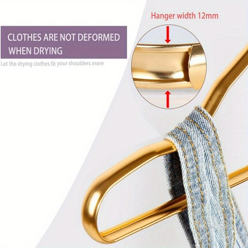 Juego de 10 perchas de metal para ropa con ranuras para los hombros, antideslizantes, secado, organizadores de armario resistentes