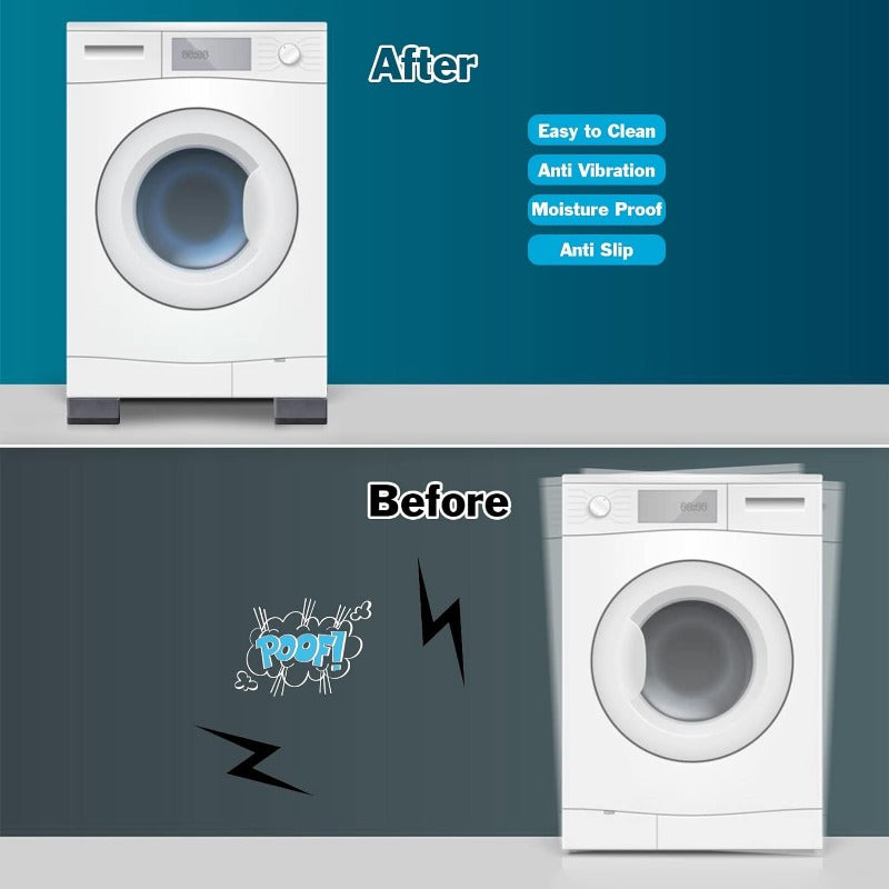 4Pcs Anti-Vibration Pads for Washing Machines and Dryers Rubber Feet Noise Reduction