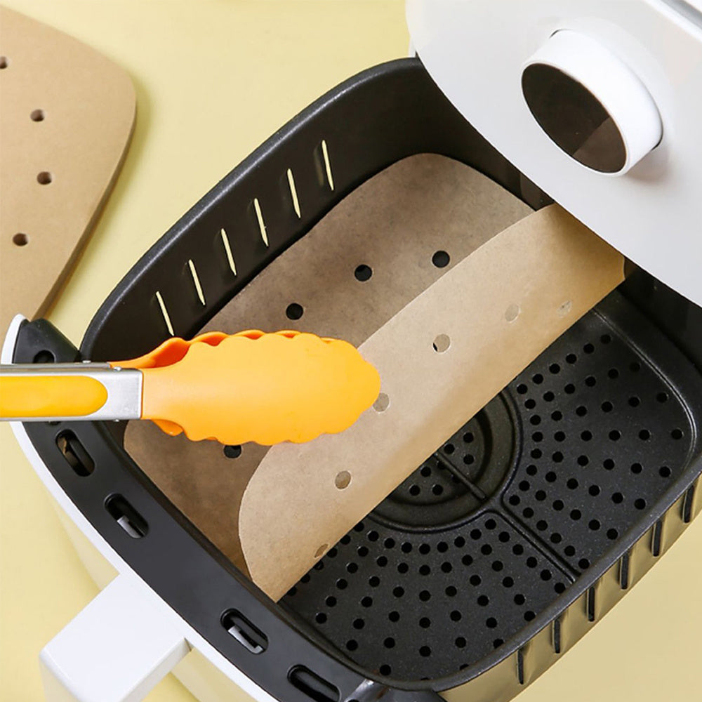 50 Square Non-Stick Air Fryer Parchment Liners for Healthy Cooking and Baking