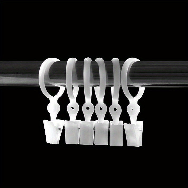 Set of 10 Modern Plastic Shower Curtain Clips Sturdy Easy Install Home Decor