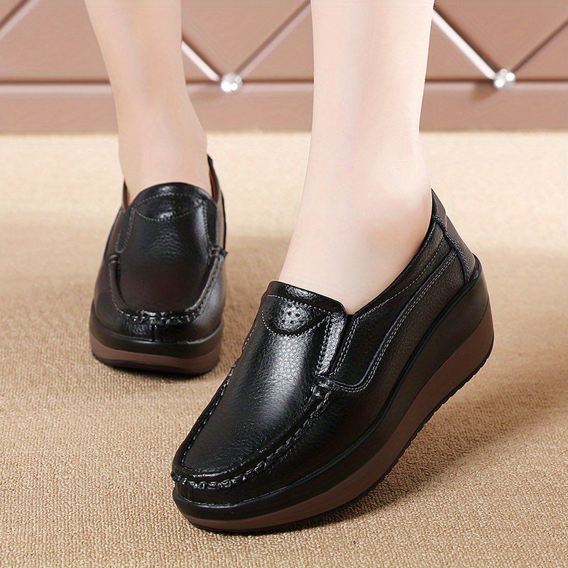 Women's Thick Sole Casual Shoes, Large Size, Korean Style, Heightening