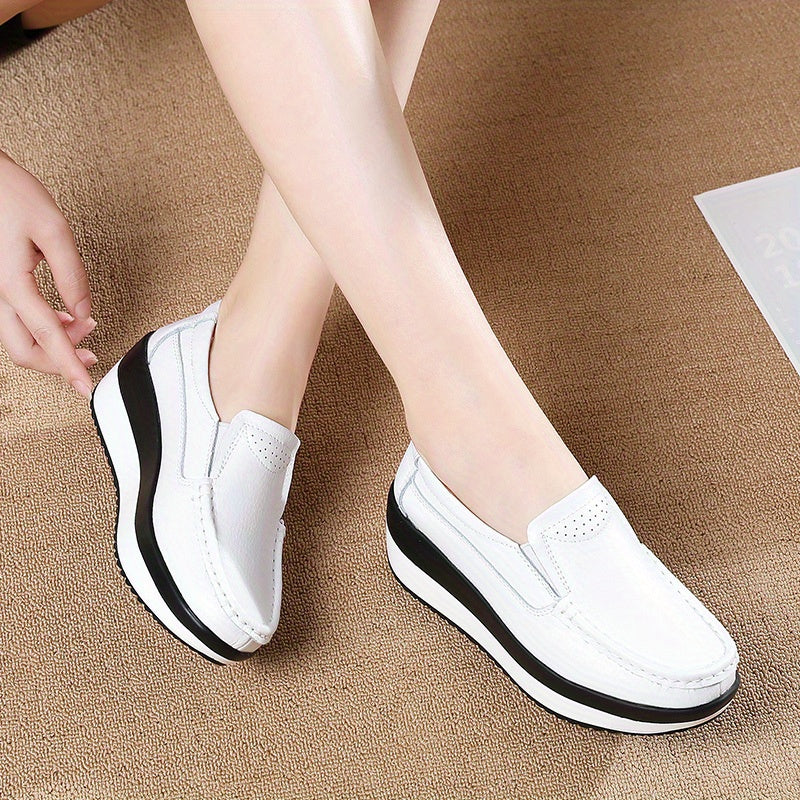 Women's Thick Sole Casual Shoes, Large Size, Korean Style, Heightening