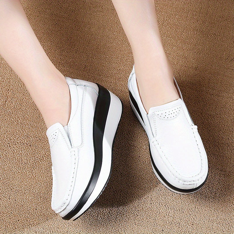 Women's Thick Sole Casual Shoes, Large Size, Korean Style, Heightening