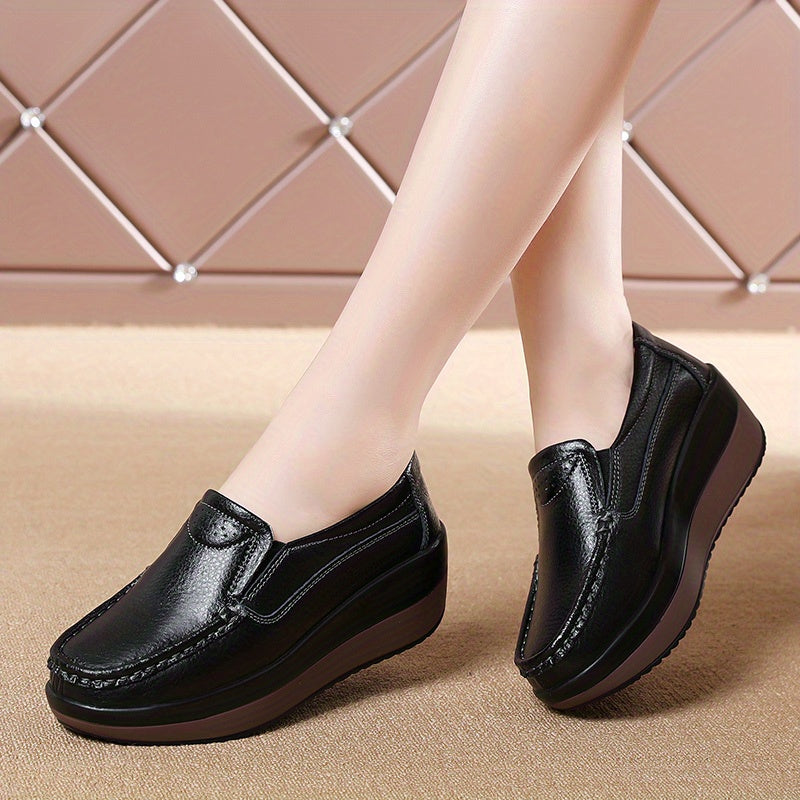 Women's Thick Sole Casual Shoes, Large Size, Korean Style, Heightening