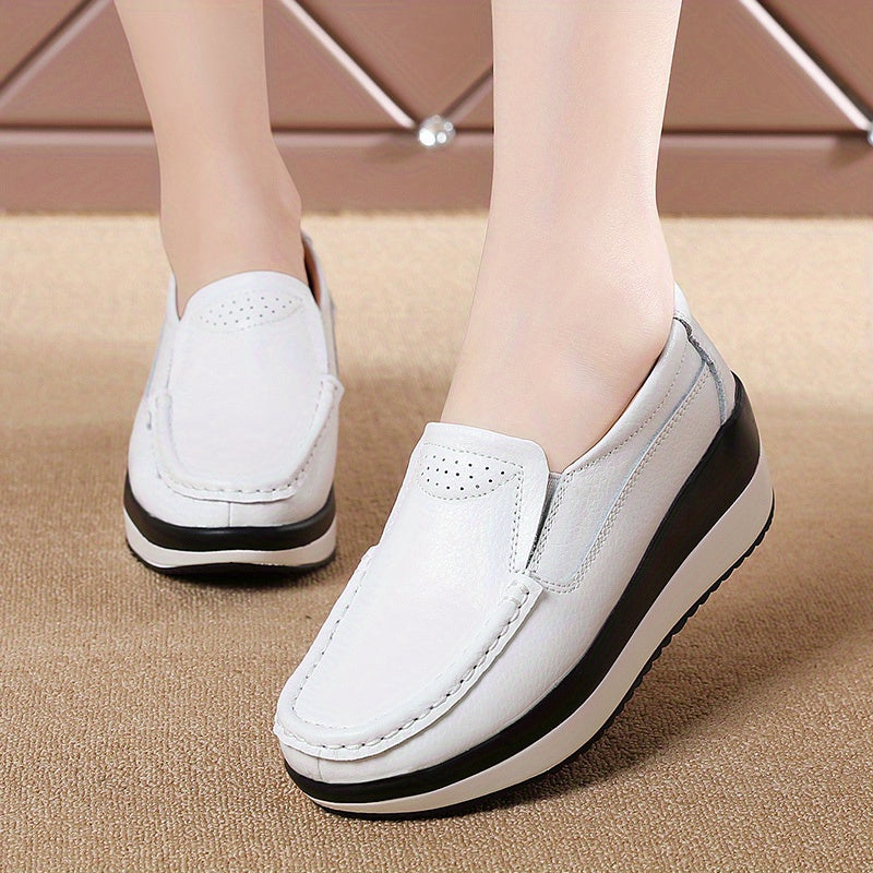 Women's Thick Sole Casual Shoes, Large Size, Korean Style, Heightening