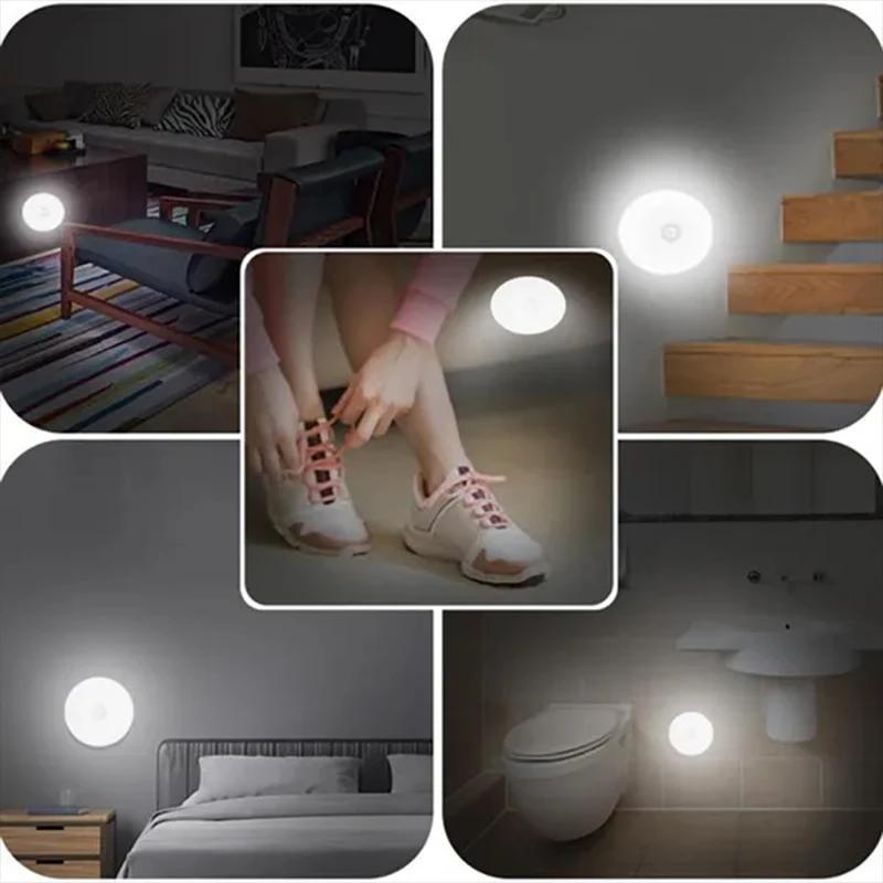 Motion Sensor LED Night Light USB Rechargeable Reading Lamp for Cabinets Wardrobe Set of 1 2 4 or 6