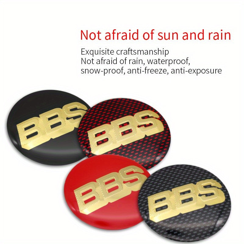 4pcs Car Wheel Hub Center Stickers Aluminum 56mm 3D BBS Logo Decoration