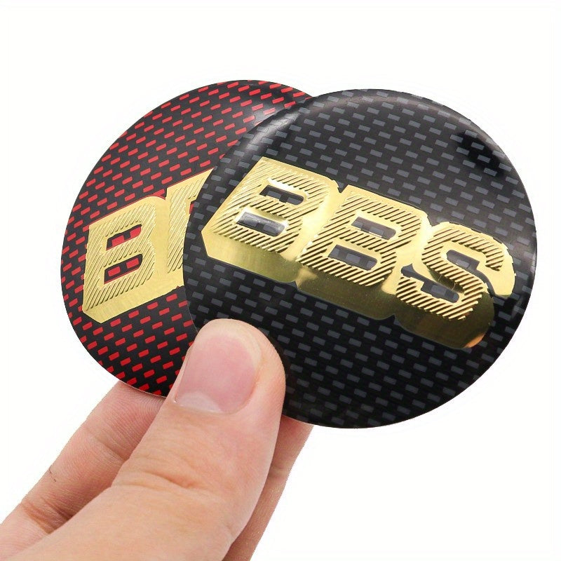4pcs Car Wheel Hub Center Stickers Aluminum 56mm 3D BBS Logo Decoration