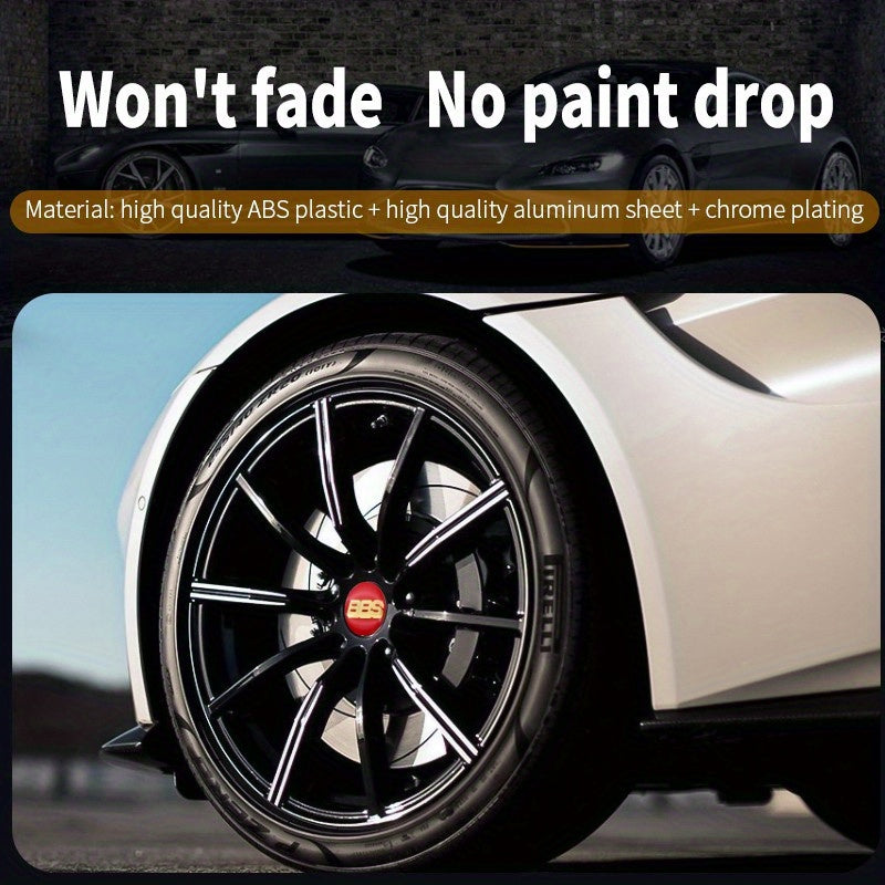 4pcs Car Wheel Hub Center Stickers Aluminum 56mm 3D BBS Logo Decoration