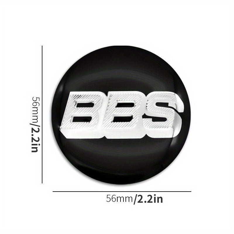 4pcs Car Wheel Hub Center Stickers Aluminum 56mm 3D BBS Logo Decoration