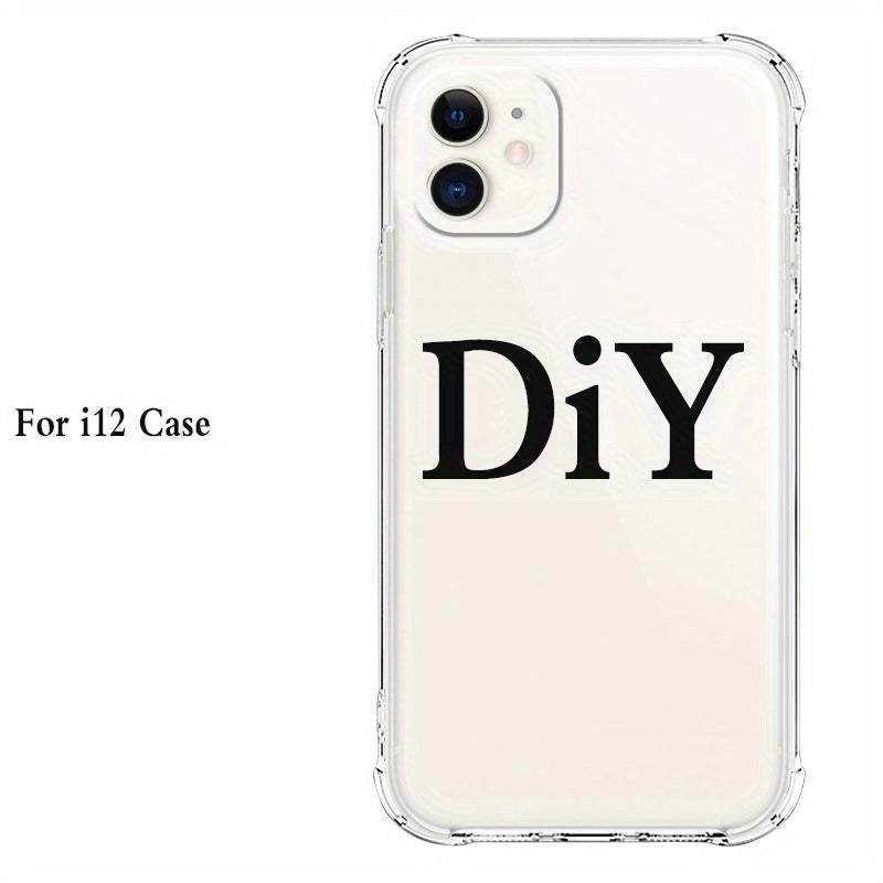 Funda personalizada transparente de TPU para teléfono DIY para iPhone 6-15 con protección anticaídas