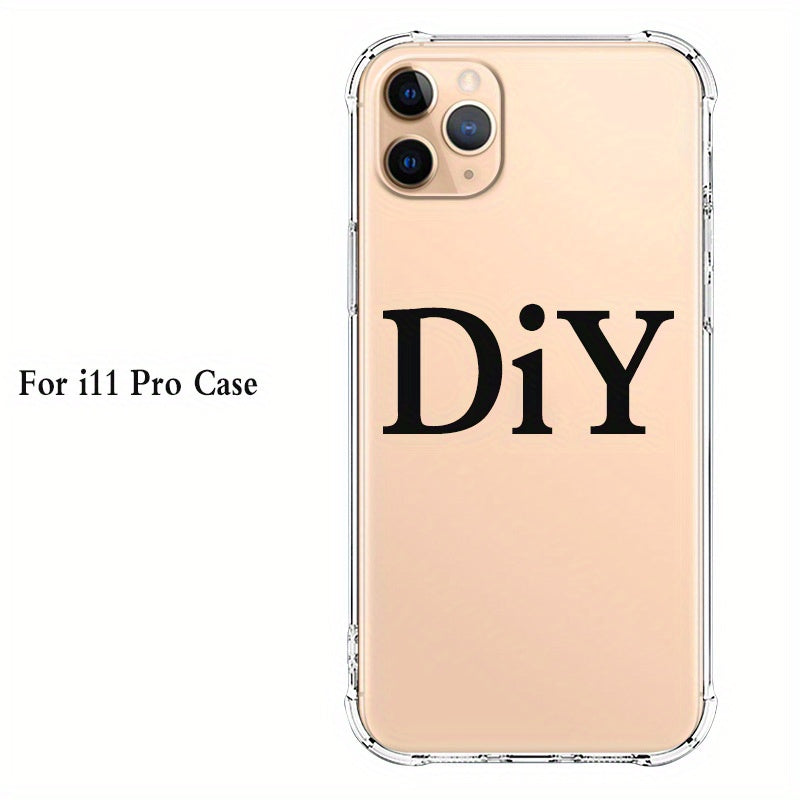 Funda personalizada transparente de TPU para teléfono DIY para iPhone 6-15 con protección anticaídas
