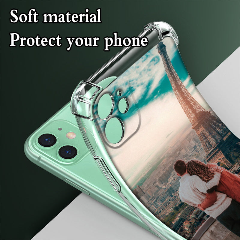 Funda personalizada transparente de TPU para teléfono DIY para iPhone 6-15 con protección anticaídas