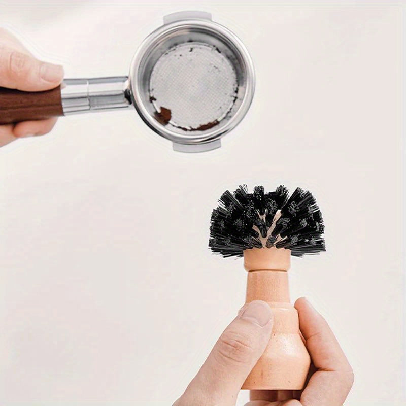 Portable Coffee Filter Cleaning Brush, Wooden Handle, 51mm 54mm 58mm