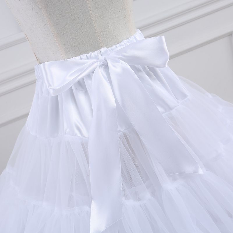 White Lolita Style Tulle Crinoline Skirt for Cosplay and Dresses Polyester Puffy Insert Hand Washable Valentine’s Day