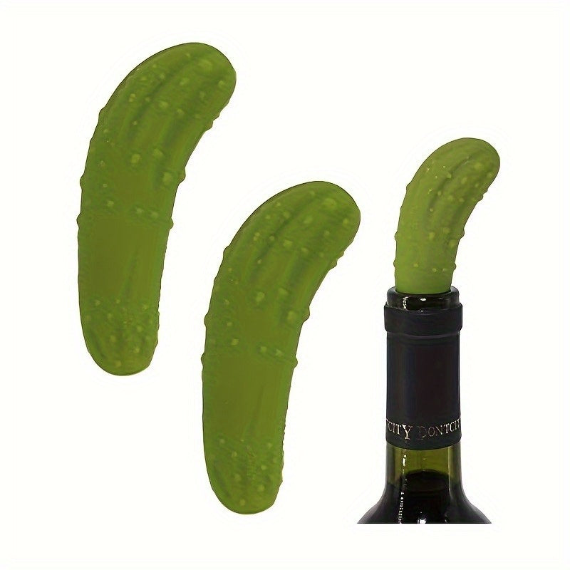 Funny Pickle Wine Stopper Reusable Silicone Gadget for Wine Lovers