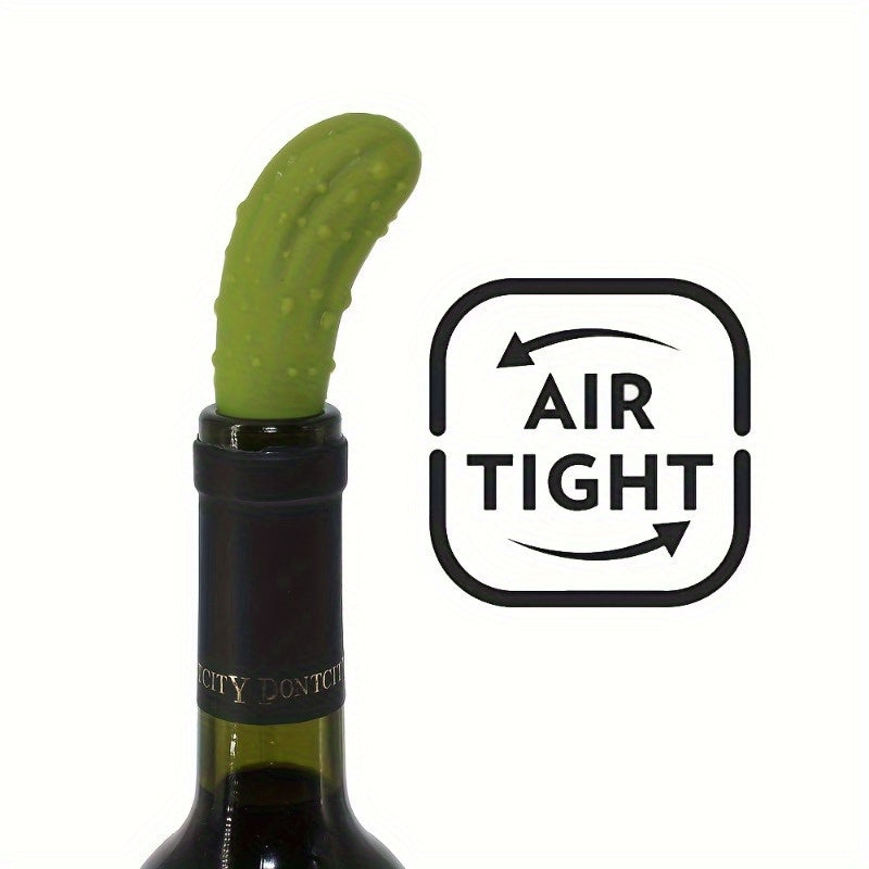 Funny Pickle Wine Stopper Reusable Silicone Gadget for Wine Lovers