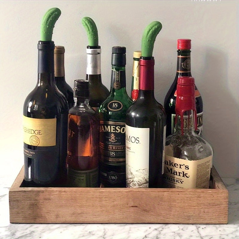 Funny Pickle Wine Stopper Reusable Silicone Gadget for Wine Lovers