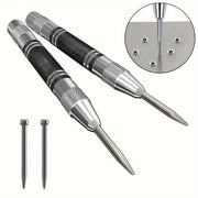 2PCS Tungsten Steel Auto Center Punch Adjustable Spring Loaded Marking Tool