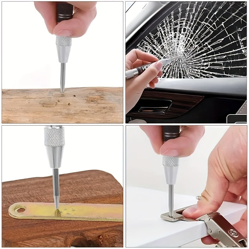 2PCS Tungsten Steel Auto Center Punch Adjustable Spring Loaded Marking Tool