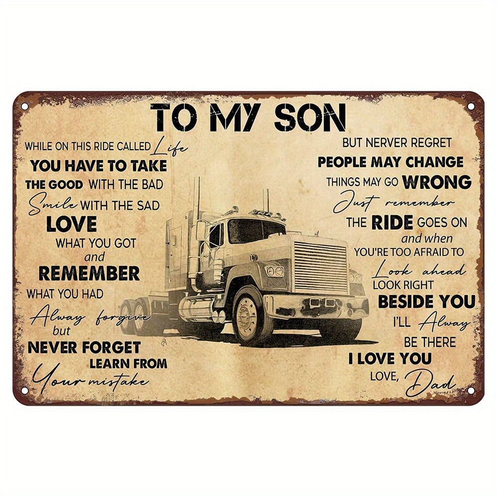 Cartel de metal vintage para papá camionero, arte de pared para hijo, decoración de garaje