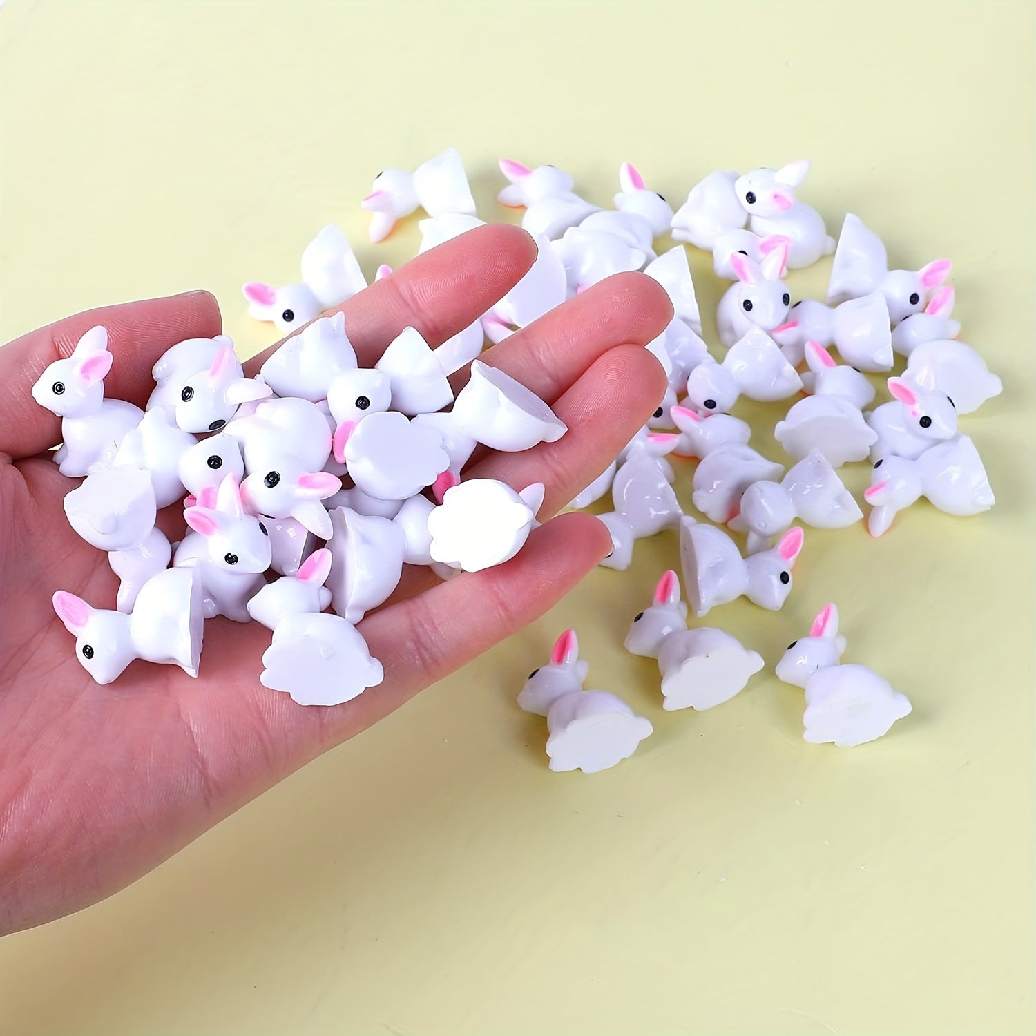 Mini Easter Rabbit Statues Sets of 10 30 60 for Garden Decor Dollhouse Display