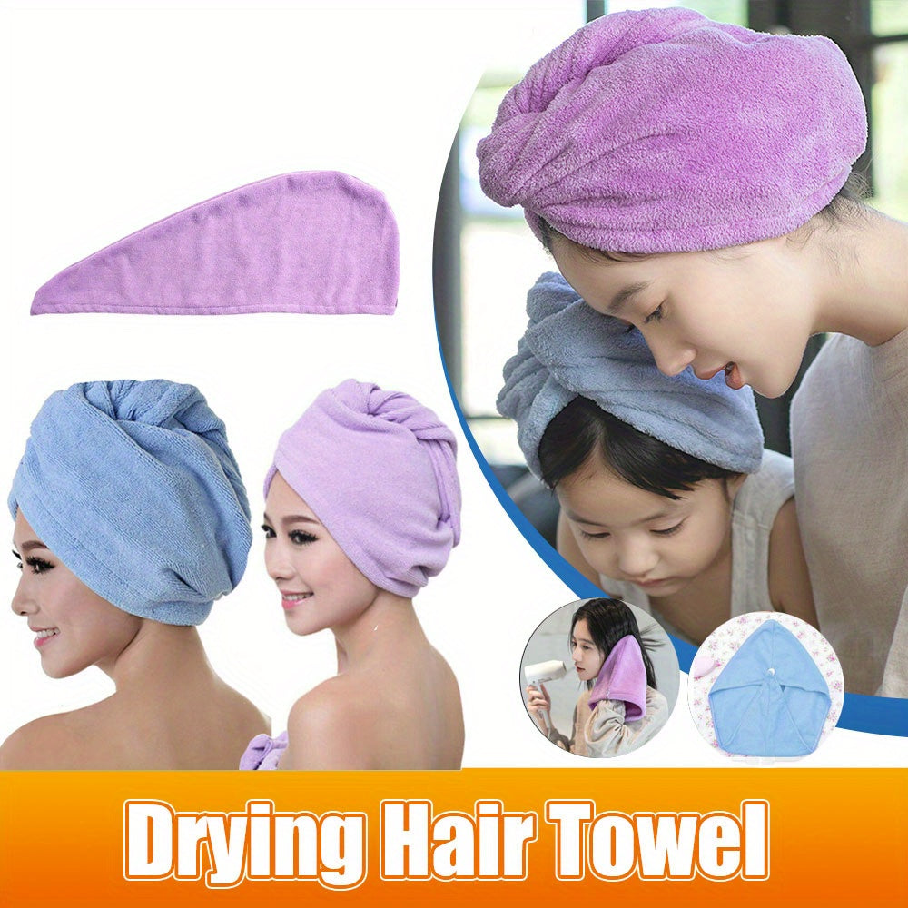 Absorbent Microfiber Hair Towel Cap for Quick Drying and Hair Care
