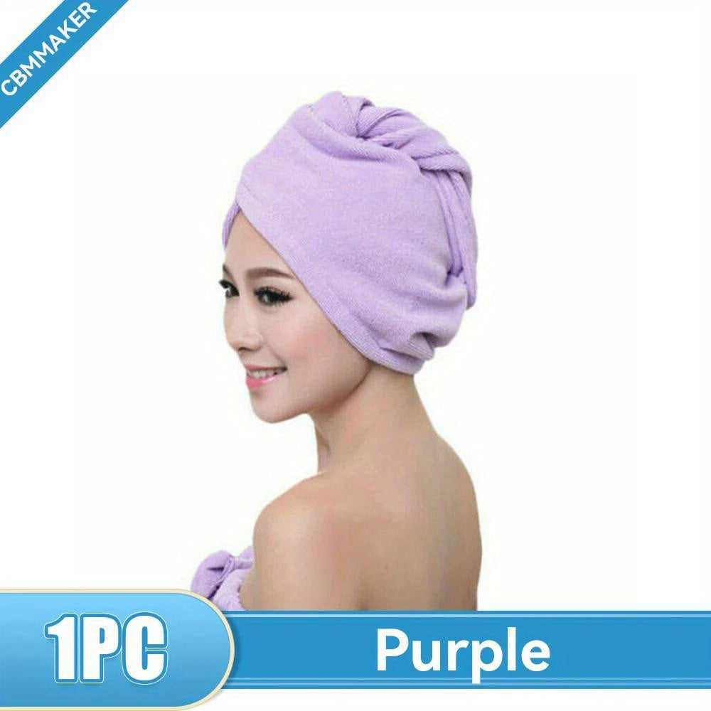 Absorbent Microfiber Hair Towel Cap for Quick Drying and Hair Care