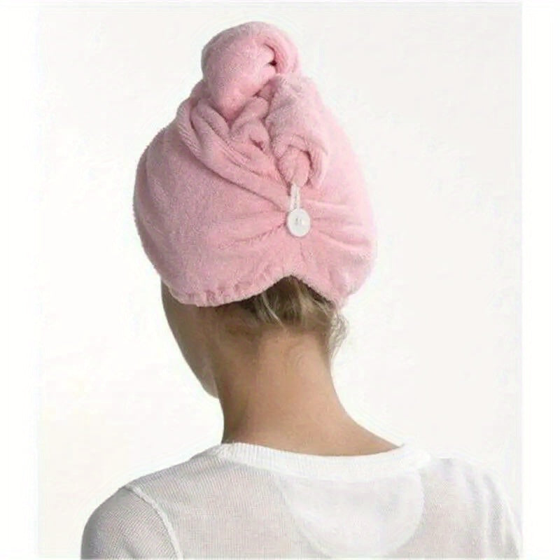 Absorbent Microfiber Hair Towel Cap for Quick Drying and Hair Care
