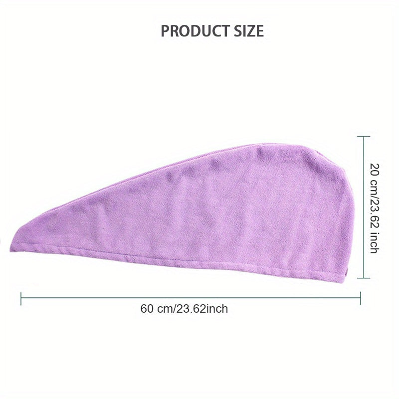 Absorbent Microfiber Hair Towel Cap for Quick Drying and Hair Care