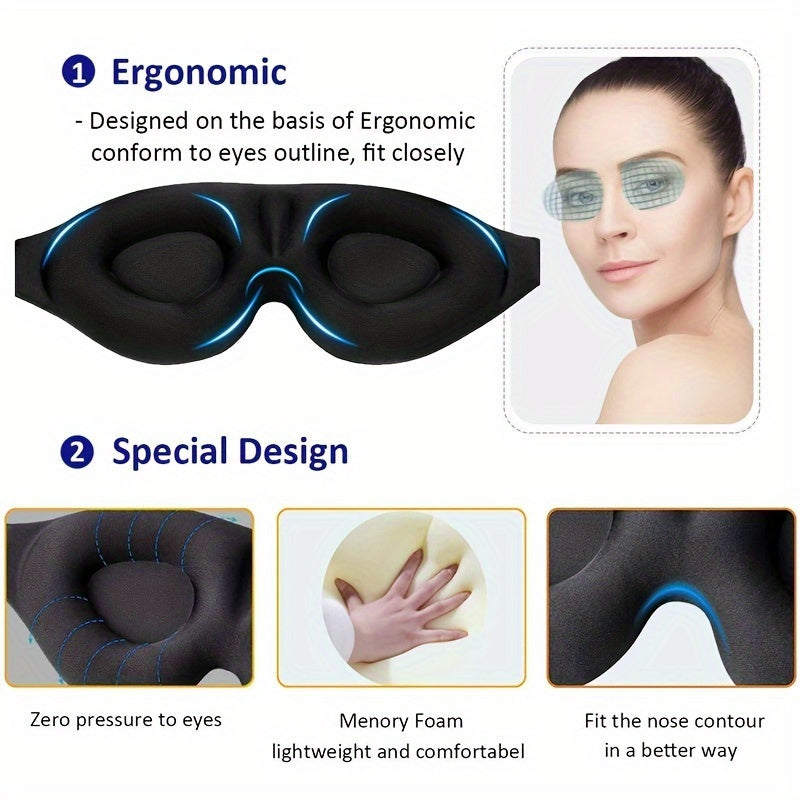 3D Contour Sleep Eye Mask for Men and Women Blackout Soft Comfortable Travel Yoga Nap