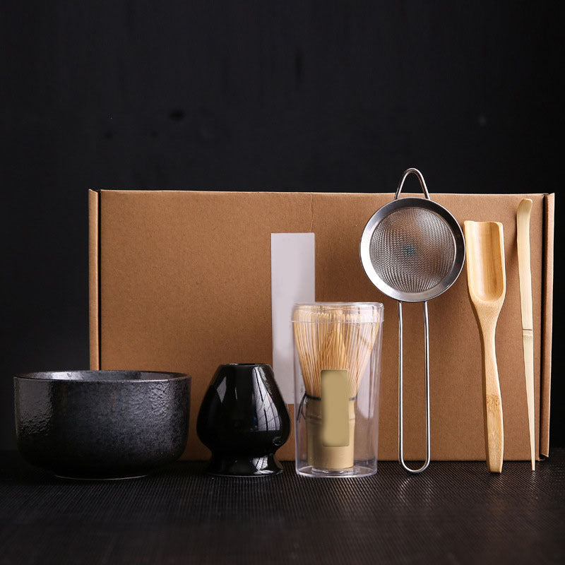 Set de caja de regalo japonesa con cepillo de té, cepillo de matcha y herramientas para hacer té