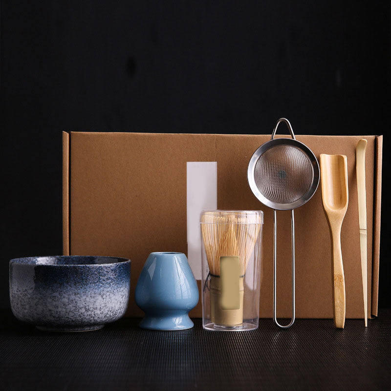 Set de caja de regalo japonesa con cepillo de té, cepillo de matcha y herramientas para hacer té