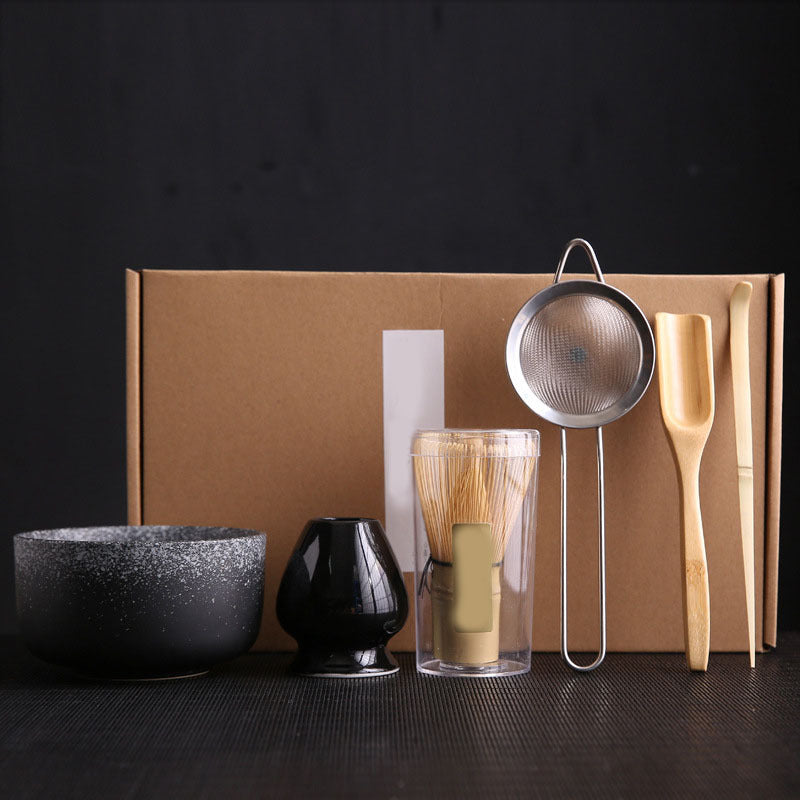 Set de caja de regalo japonesa con cepillo de té, cepillo de matcha y herramientas para hacer té