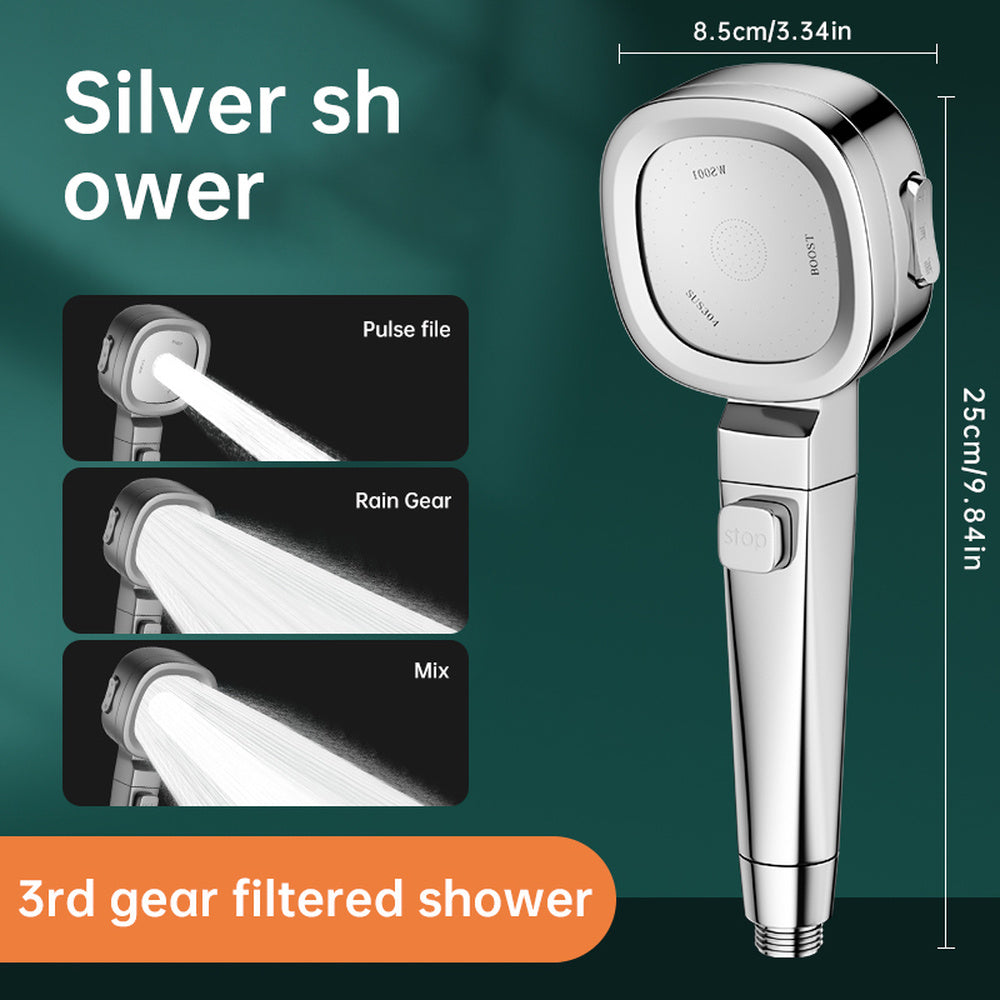 Qo‘l shower boshligi 4 ta purkash naqshlari bilan devorga o‘rnatiladigan suv to‘xtatuvchi kuchli purkash tizimi